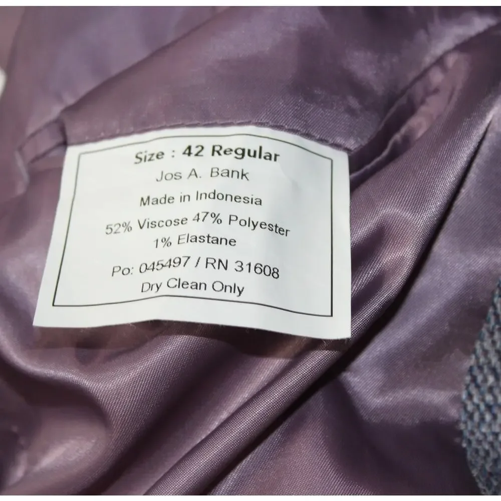 Jos a Banks Blazer Mens 42R Purple Unstructured Tweed Comfort Stretch